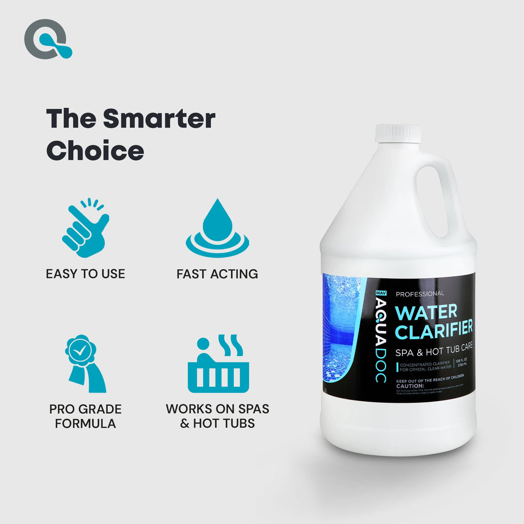MAV AquaDoc Spa Clarifier & Hot Tub Clarifier for Fast Acting Cloudy Water Treatment - The Spa Clarifier Hot Tub Owners Love - 128 oz
