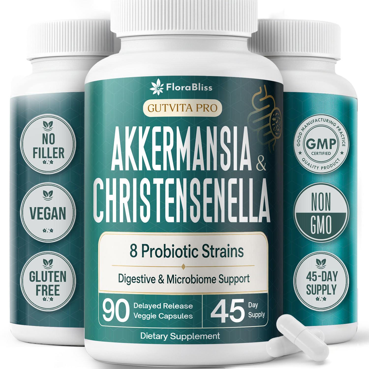 With Christensenella & Akkermansia, 8 Probiotic Strains - 50 Billion CFU