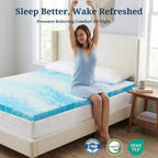 Mattress Topper Queen, 3 Inch Gel Memory Foam Bed Topper for Queen Size Bed, CertiPUR-US Certified, Blue