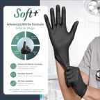 BEASTEK Black Nitrile Exam Gloves, 4Mil Powder-Free Food Prep Disposable XL