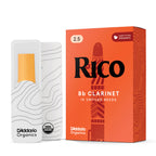 Rico Organic Bb Clarinet Reeds, Strength 2.5, 10 Pack