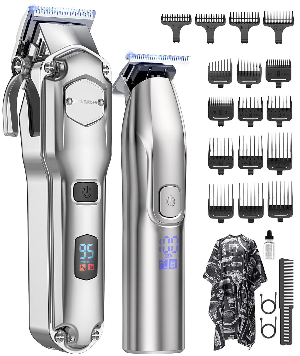Jack & Rose Clippers and Trimmers Set, Cordless Hair Clippers for Men, Barber Clippers Set