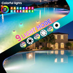 Underwater Pool Lights for Above Ground Pools and Inground Swimming Pools with Remote Timer Off, Magnet RGB Submersible LED Lights Rechargeable Spotlight 16 Colors 9-Mode, Hot Tubs, Fountain -4Pack
