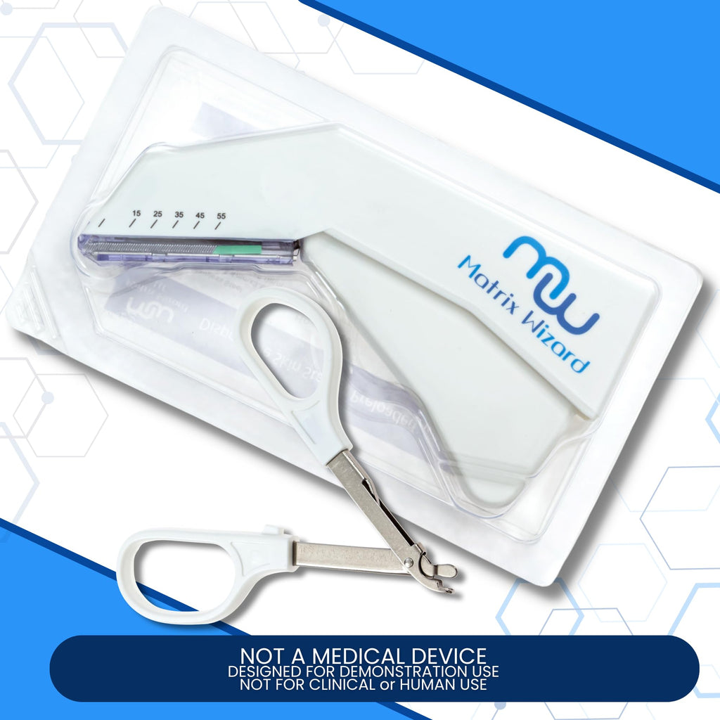 Disposable Skin Stapler (Suture Thread Alternative) with 55 Preloaded Wires Plus Stapler Remover Tool for Outdoor Camping Emergency Survival Demo, First Aid Field Emergency Practice