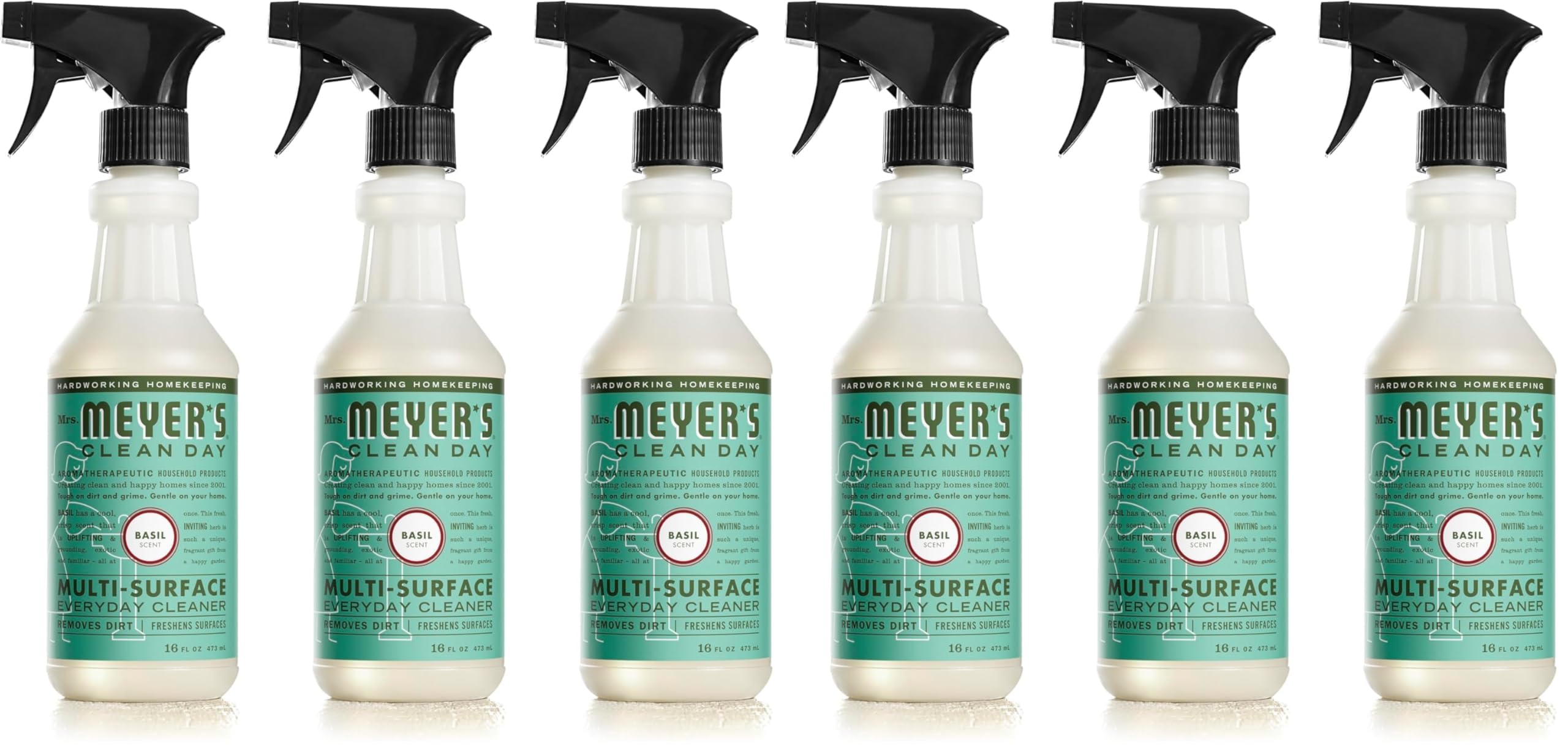 Mrs. MEYER'S CLEAN DAY All-Purpose Cleaner Spray,Basil,16 fl. oz,(Pack of 6)