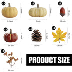 Artgar Pumpkin Decor Set, 23 PCS Fall Harvest Bowl Filler Decorations