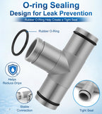 Pool Hose Connector for Leak-Proof Dual Seal and Stable Water Flow, 1.25" to 1.25" T-Joint Pool Hose Adapter for Pool Parts and Accessories Replacement, Easy No-Tool Install for Above Ground Pools