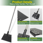 CKLT Weed Scraper 65 Inch Garden Flat Shovel with 11in Spring Steel Blade
