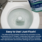 Accelerator by Dr. Pooper Drain Field Cleaner Tablets (20 Count) - Septic Tank Treatment for Clogs, Odor & Sludge - 90% Less Plastic - 10 Month Supply - Aerobic & Anaerobic Systems - Easy Flush