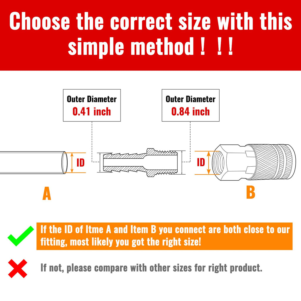 SUNGATOR Hose Barb Fittings, 1/2" NPT to 3/8" Barb Air Hose Fitting, 2-Pack