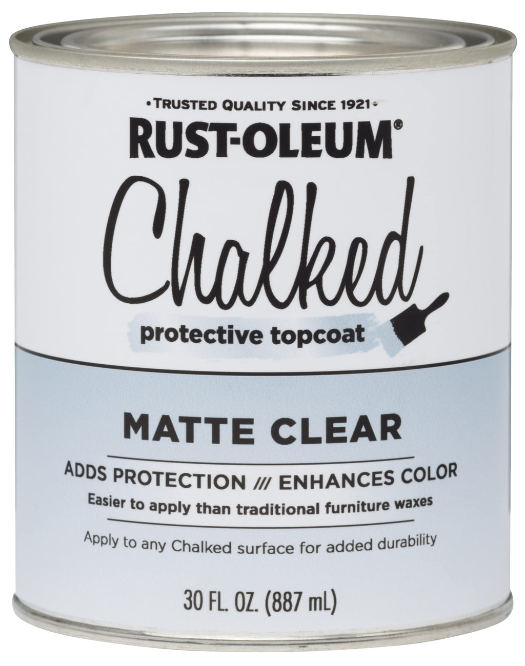 Rust-Oleum 287722 Chalked Ultra Matte Interior Paint, 30 oz, Matte Clear Topcoat