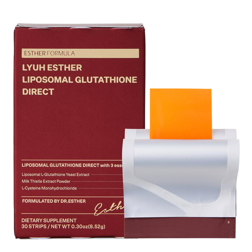 ESTHER FORMULA Liposomal Glutathione Strips (30 ct) - Glutathione Direct, Antioxidant Support, Skin Brightening | Fast-Absorbing Oral Beauty Film | Korean Supplements | Made in USA