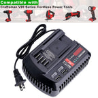 V20 Battery Fast Charger CMCB104 Replacement for Craftsman V20 20V max Lithium Battery Charger for CMCB201 CMCB202 CMCB204 CMCB205 CMCB206, with 2 USB Ports