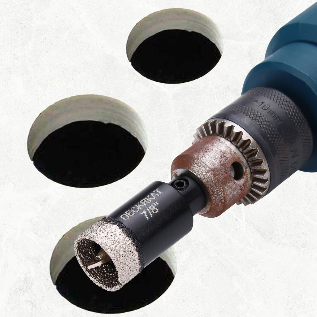 7/8 Inch Diamond Hole-Saw Bits with Pilot Drill Bit - 2pc 7/8" Diamond Tipped Tile Hole Saws with Guiding Bit Accurate Drilling for Porcelain Tile Ceramic Pottery Granite Stone Glass Bottles 22mm