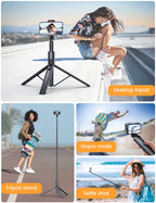 ANXRE 71" Phone Tripod with 1/4" Camera Mount, NT79 Extendable Selfie Stick