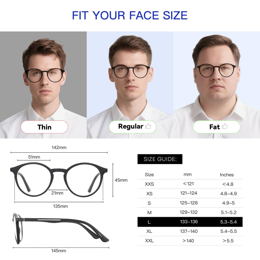 BLUEMOKY Reading Glasses for Men and Women: Blue Light Round Classic Eyeglasses - Computer Readers Glasses 1.50