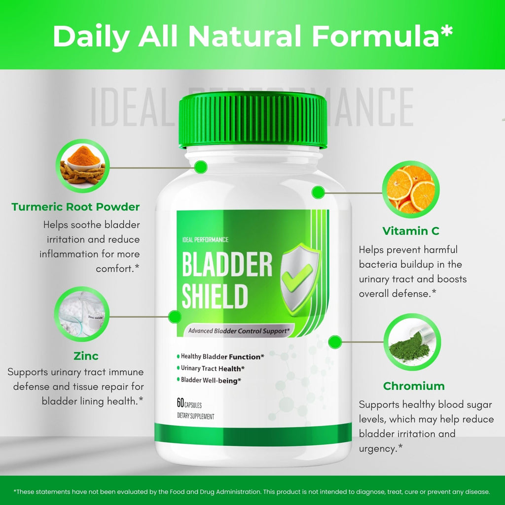 Bladder Shield Capsules, Advanced Bladder Control Support Supplement Pills - All Natural BladderShield Urinary Tract Health Formula for Health and Wellness to Ensure Quality Reviews (60 Capsules)