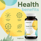 Brightcore Nutrition Sweet Wheat, Ready-to-Drink Athletic Greens, Super Greens with Digestive Enzymes for Digestive Health and Immune Boost, 180 Wheatgrass Juice Powder Capsules