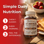 O NUTRITIONS Vitamin B Complex Gummies for Women & Men – High Potency B12 (833% DV) & Biotin – Energy, Mood & Metabolism Support – Vegan Strawberry Gummy Vitamins – 60 Gummies, 2-Month Supply