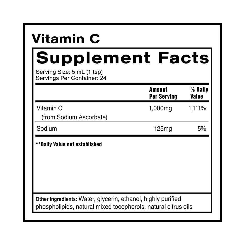 Quicksilver Scientific Liposomal Vitamin C - 1000mg Buffered Liquid Vitamin C Supplement - Immune + Antioxidant Support - Liposomes for Superior Absorption - Vegan + Non-GMO (4oz / 120ml)