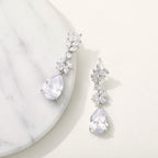SWEETV Marquise Wedding Earrings for Brides, Bridesmaids