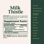 Nature's Bounty Milk Thistle Capsules, Traditionally Used for Liver Health, Herbal Supplement, 250 mg per Serving, 200 Count