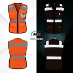 Uno Mejor Womens Safety Vest with 11 Pockets Hi Vis Mesh Reflective Safety Vest for Women, Lady Neon Construction Work Vest with Zipper, Snug-Fit & Durable, ANSI Compliant, (U-Orange, L)