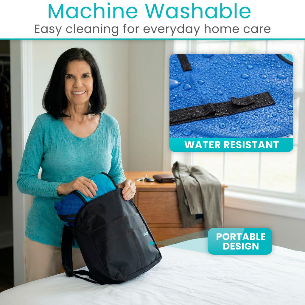 Vive Patient Lift Sling - Full Body Mesh Transfer Sling for Showering & Home Use - Hoyer Lift Pad for Elderly, Disabled, Bariatric - Patient Transfer Assist Device Blanket for Bed Positioning, Lifting