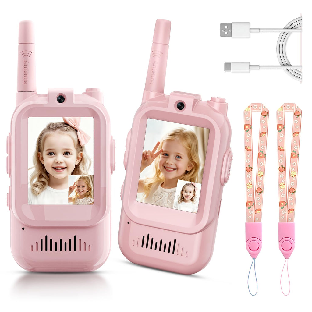 Video Walkie Talkies for Kids, 2 Pack Kids Two Way Radio Toy Walkie Talkies