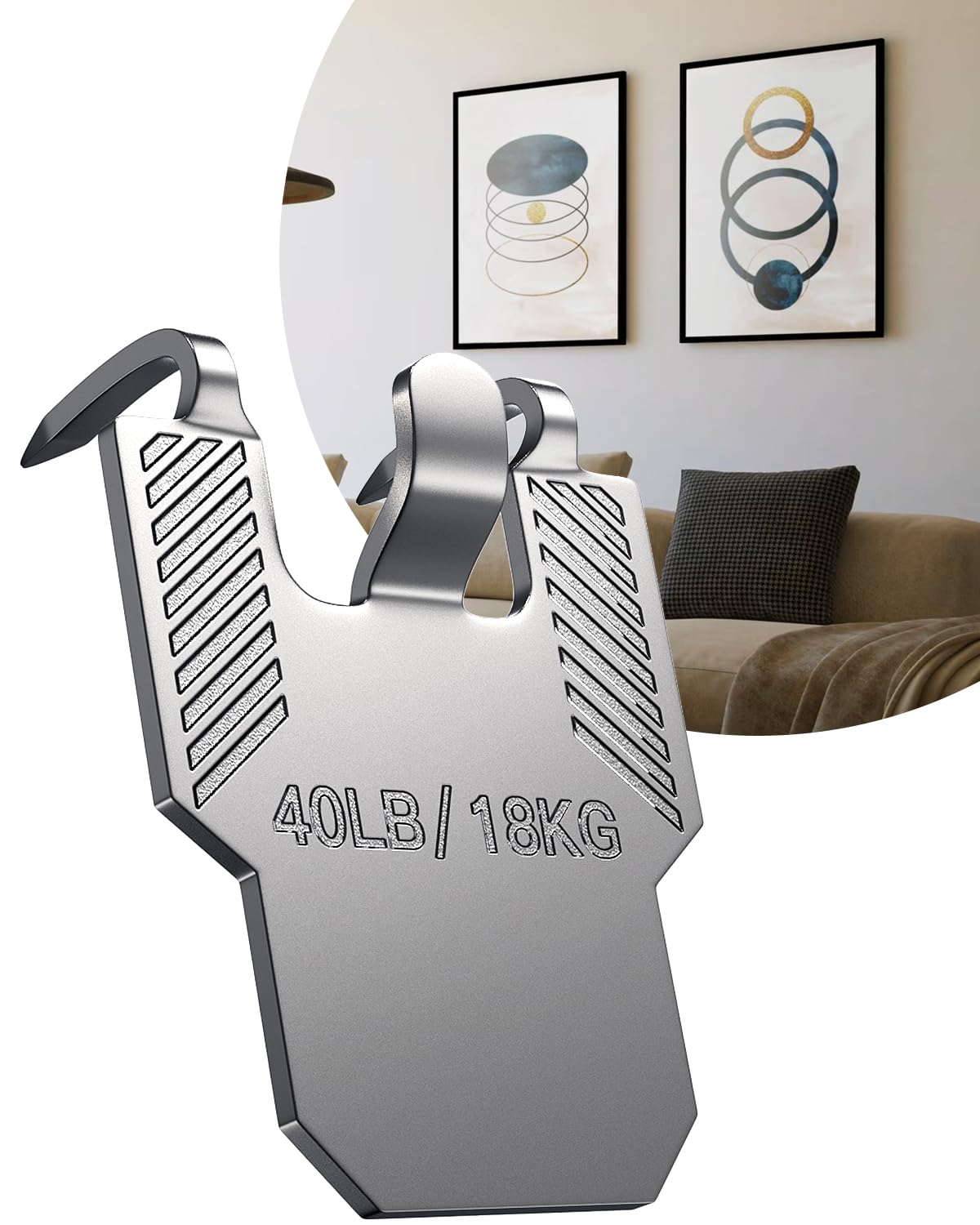 (ApeBest) 40Pcs Claw Picture Hangers for Drywall: Wall Picture Hanging Hooks No Damage - Heavy Duty Picture Frame Hooks Kit - Picture Hangers for Large Art Picture Photo Poster Painting Mirror Decor
