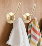 TOFIIGREM Gold Coat Hooks for Wall, 2 Pack Heavy Duty Towel Robe Hooks, Hats Hooks for Entryway Cubicle Closet Mudroom Bathroom Garage