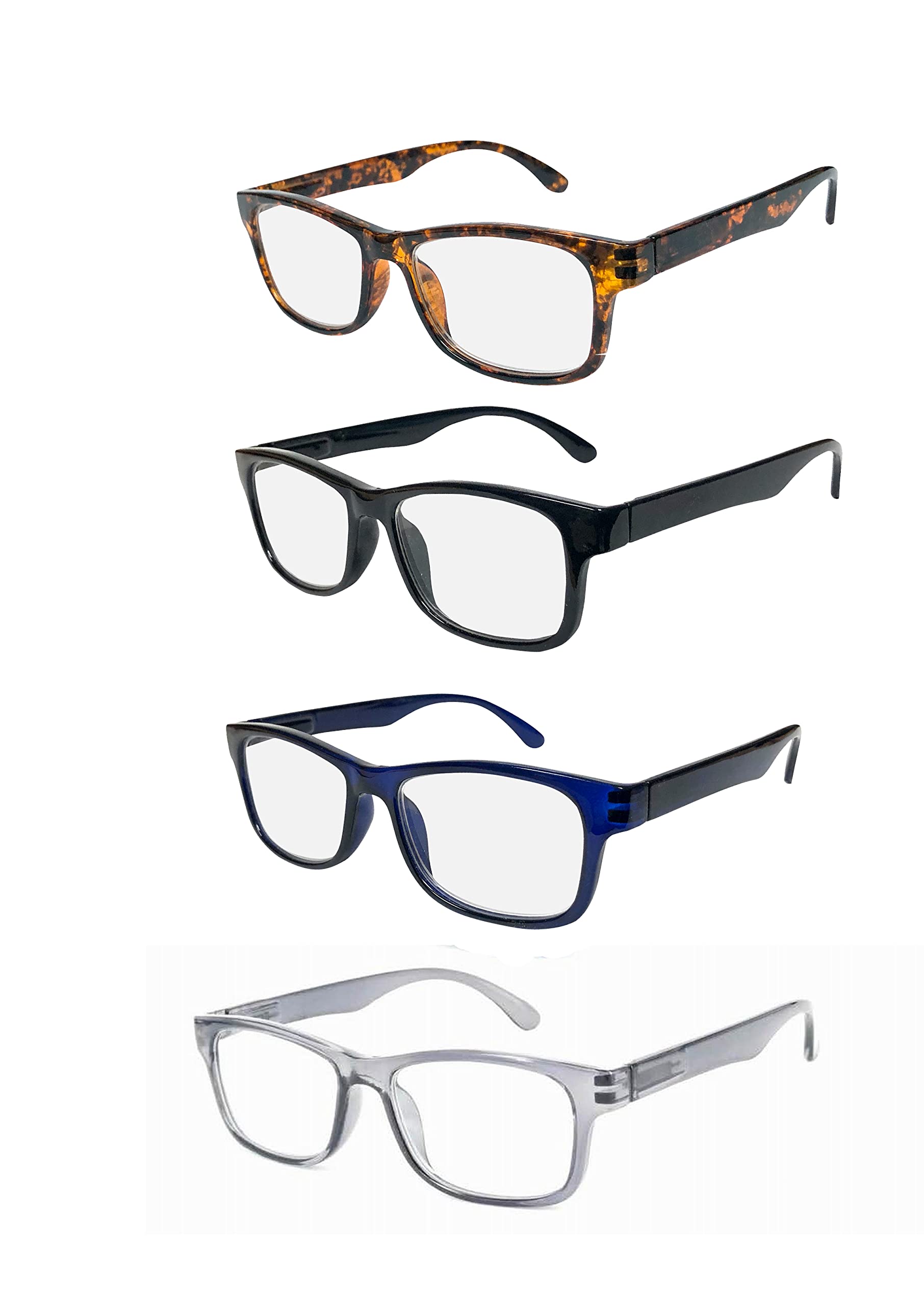 Reader Republic 4 Pack of Blue Light Reading Glasses - Scratch Resistant Readers for Men, Women (Timeless Classics, 2.50)