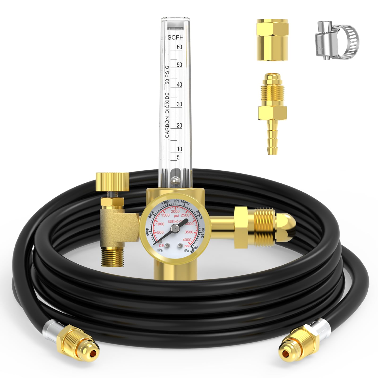 YESWELDER Welding Gas Flowmeter with Gas Hose, Leak-Proof Argon CO2