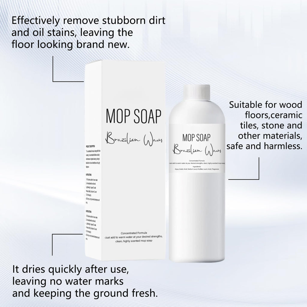 Yicengy 2Pcs Brazilian Waves Mop Soap, New Mop Soap For Floor Cleaning, Mop Soaps Brazilian Wave, Multisurface Bathroom & Kitchen Cleaner Supplies (120ML)