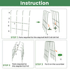 Cucumber Trellis for Raised Bed, 63" Heavy Duty U-Shape Garden Trellis for Climbing Plants Outdoor, Rustproof Plastic Metal Arch Vegetables Trellis Plant Support for Vine, Fruits, Beans and Flowers