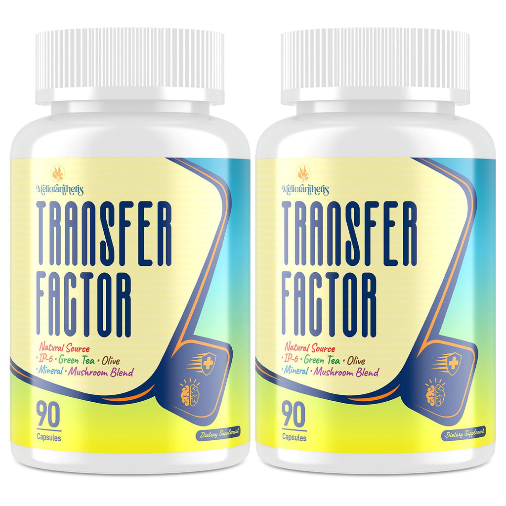 Meliorantheris Transfer Factor 1800mg | Colostrum & Egg Yolk Extracts with Zinc and Selenium | Immune & Cognitive Support | 90 Capsules（2 Bottle）