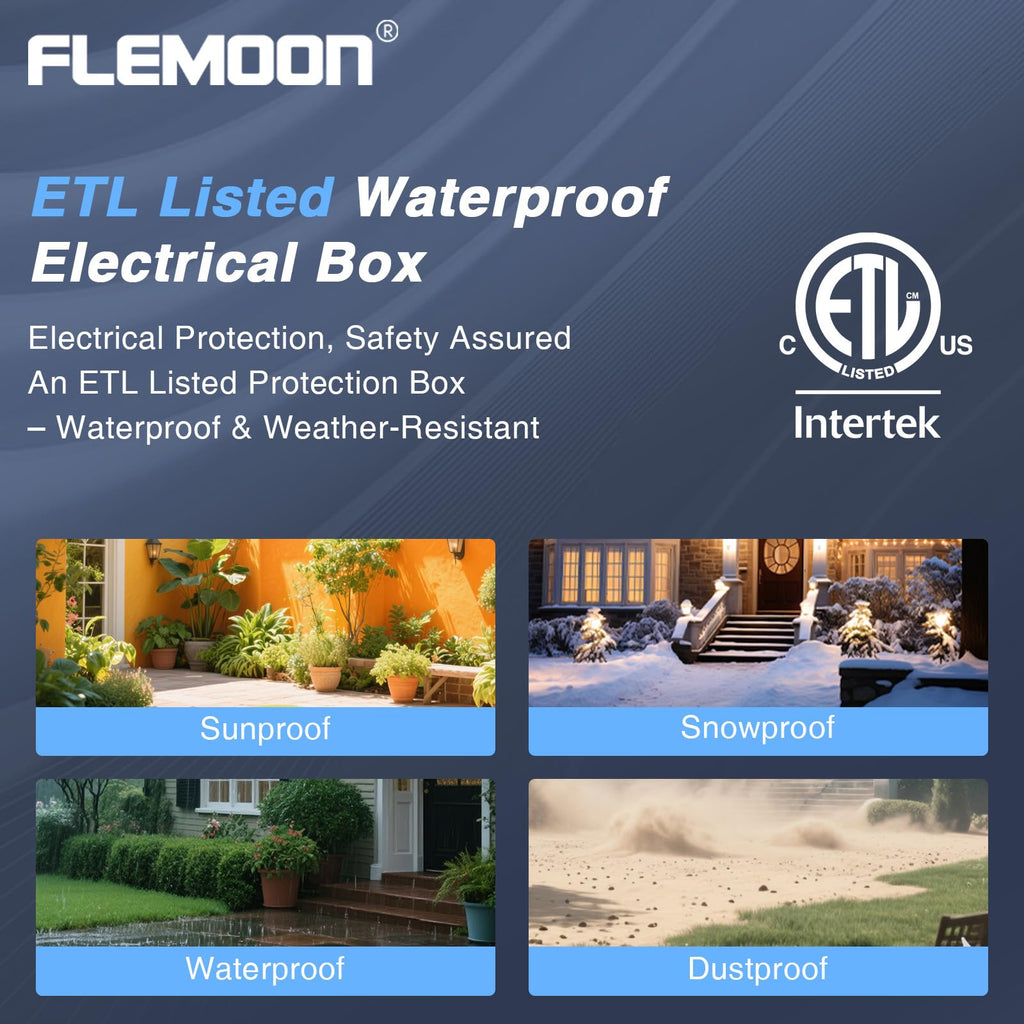 [3 Pack] Flemoon Outdoor Extension Cord Safety Cover with Waterproof Seal