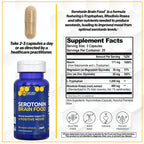 Serotonin Brain Food - 1250mg L-Tryptophan & 400mg Rhodiola Rosea Supplement - Mood Support Supplement for Stress Relief - Neurotransmitter Support with Magnesium Glycinate & Zinc - 120 Capsules