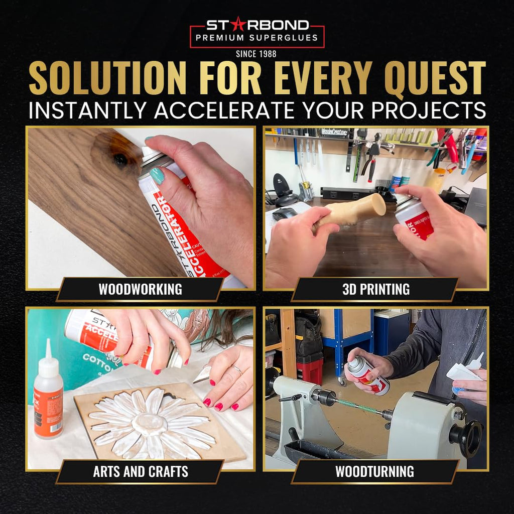 Starbond CA Glue Accelerator - Instantly Dries Super Glue (6 Ounce)