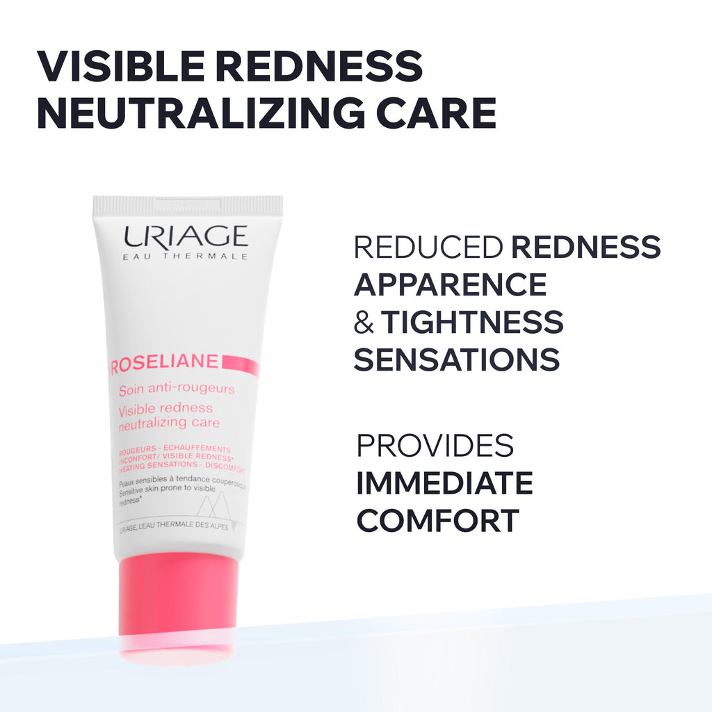 Uriage Roséliane Visible Redness-Neutralizing Rich Care With Red Algae + Ceramides + Shea Butter, Soothes, Nourishes & Reduces Visible Redness, Rich Face Care For Long-Lasting Comfort, Non-Comedogenic