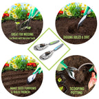 Jardineer 2Pack Garden Trowel, Stainless Steel Hand Shovel with Ergonomic Handle, Multi-Use Soil Scoops for Digging, Planting, Transplanting, Cultivating(Blue)