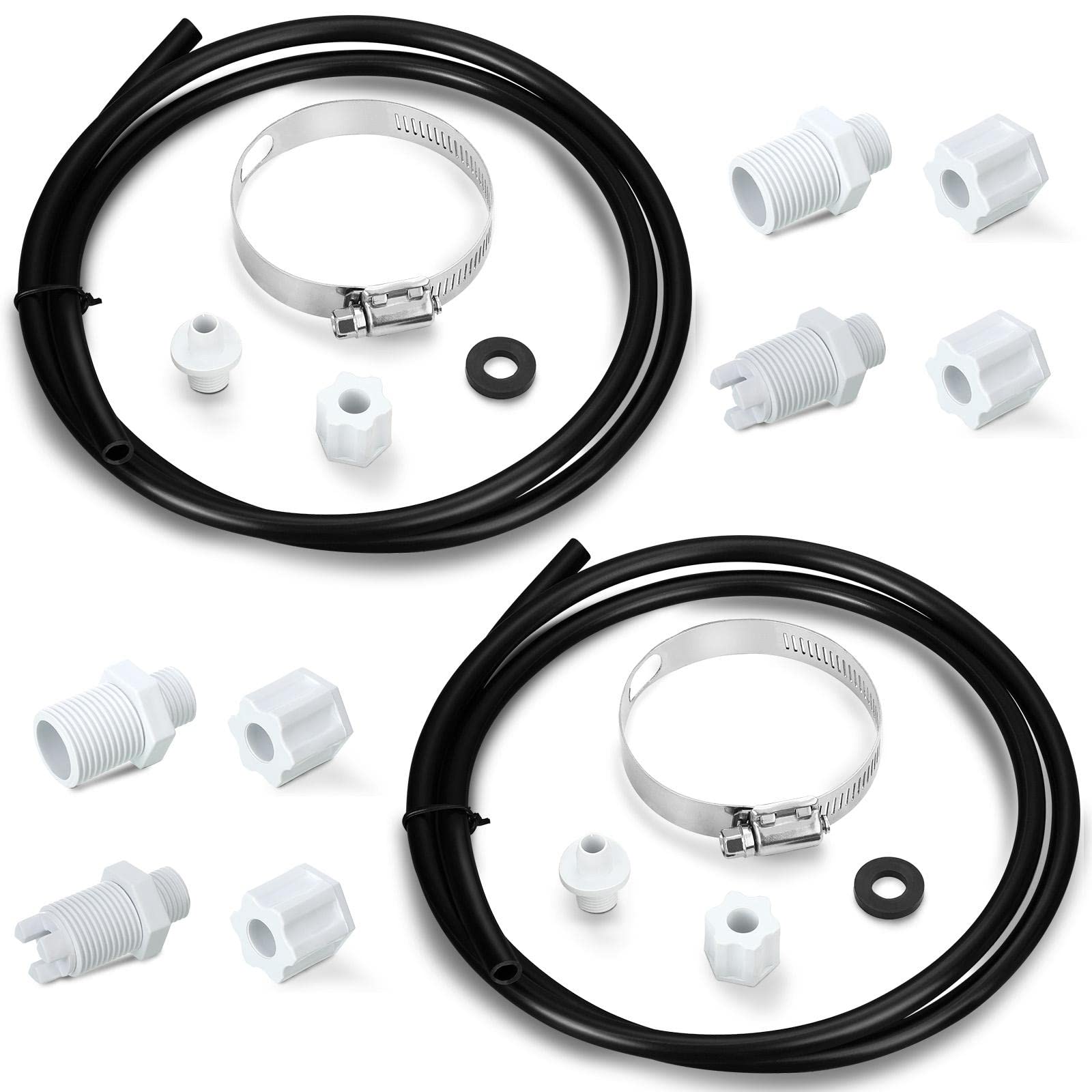 Tondiamo 2 Sets Offline Chlorinator Feeder Replacement Parts Kit Compatible with Cl220 Cl200 - with Saddle Clamp, Hose Tubing, Check Valve & Inlet Coupling for Easy DIY Repair