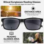 LADEESSE 3 Pack Bifocal Reading Sunglasses For Men/Women - Fashion UV400 Sunglasses With Readers Built In Sun Outdoor Protection（2.0）