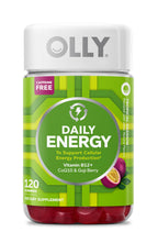 OLLY Daily Energy Gummy, Caffeine Free Cellular Energy Production,* Vitamin B12, CoQ10, Goji Berry, Adult Chewable Supplement, Tropical Passion Flavored, 60 Day Supply - 120 Count
