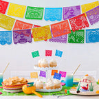 Lctevvn 6 Packs 108 Ft Fiesta Party Decorations Mexican Party Banners Papel Picado Banners Cinco De Mayo Decorations Dia De Los Muertos Decor Mexico Halloween Banner Birthday Party Decorations (6pack Banners) (6 Packs Banner)