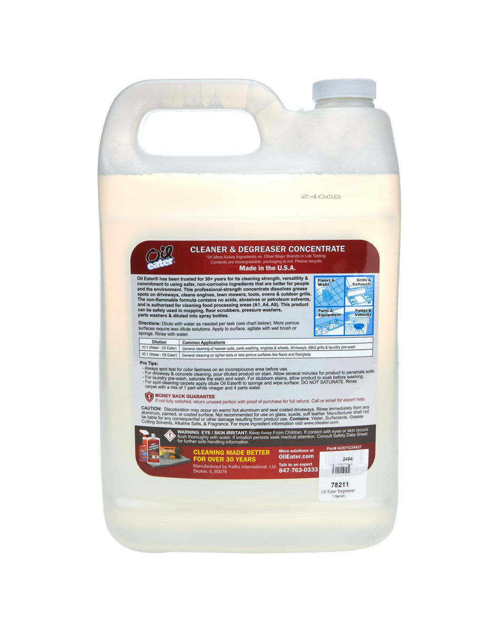 Oil Eater Original 1 Gallon Cleaner, Degreaser - Dissolve Grease Oil and Heavy-Duty Stains – Professional Strength