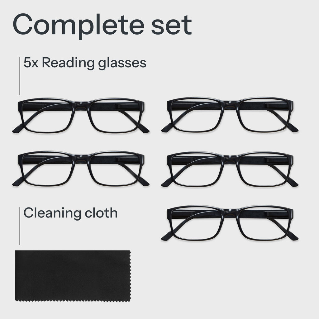 Gaoye 1.25 Professional Reading Glasses for All Day - Computer Readers with Blue Light Protection - Value Pack