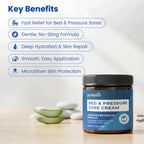pureskin Bed Sore Cream Fast-Healing: Pressure Sore Treatment for Elderly, Bedridden & Wheelchair Users – Natural Soothing Formula for Sensitive Skin – Large 5 oz Size