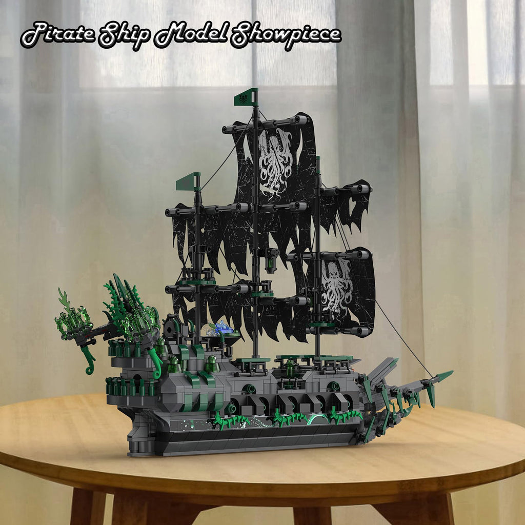 JMBricklayer Flying Dutchman Pirate Ship Building Set for Adults with LED