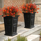 RECUTMS Artificial Fall Mums Flowers No Fade Faux Autumn Plants Outdoor 8Pc